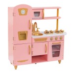 Bucatarie Clasica Limited Edition roz de joaca pentru copii - Bucatarioara Vintage Pink & Gold Kitchen Kidkraft